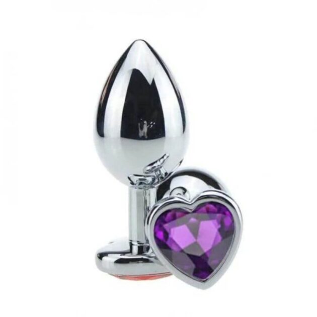 Plug anal coração - Tamanho G - Roxo