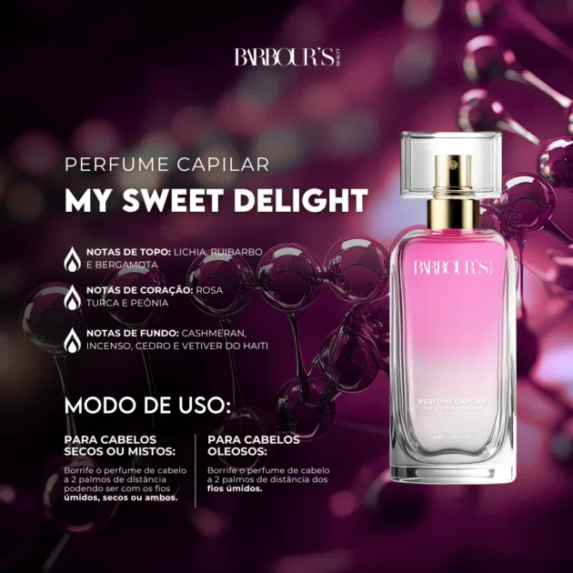 Perfume de Cabelo Delight Barbour's Beauty - 60ml - Imagem 3