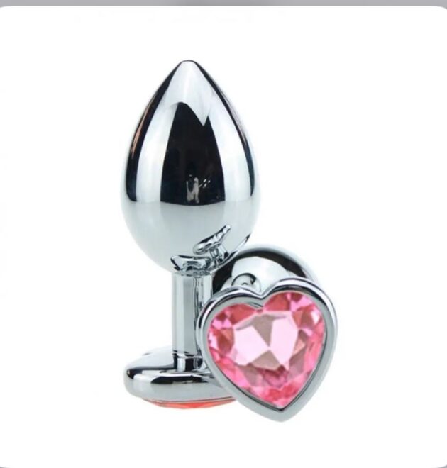 Plug anal de coração - Tamanho G - Rosa