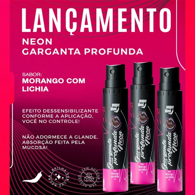 Garganta Profunda Linha Neon - Morango Com Lichia - Imagem 2