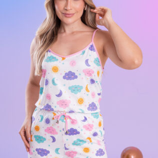 Pijama Curto de Alcinha - Lua e Sol Off